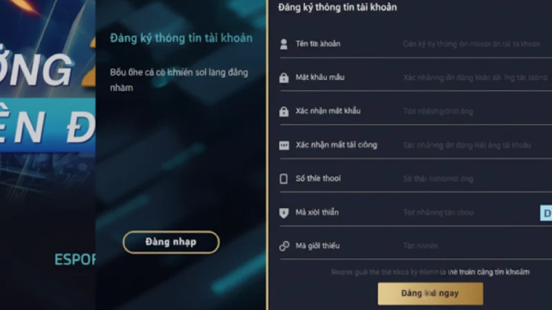 Đăng ký TF88 trên giao diện máy tính